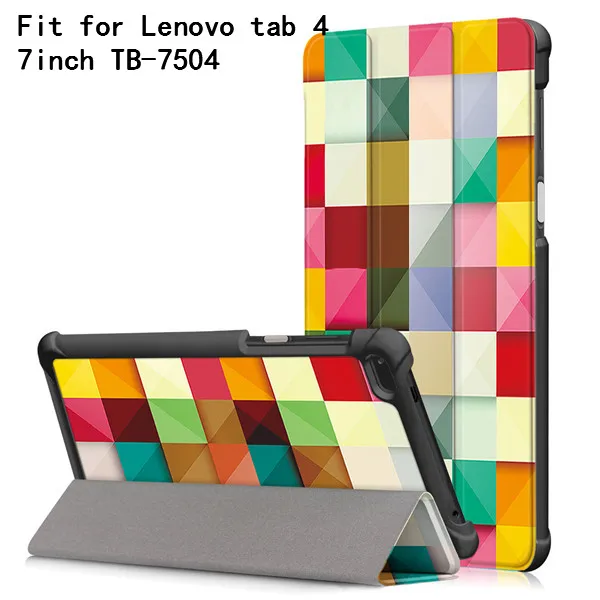 Чехол с треугольной подставкой для Lenovo Tab4 Tab 4 7 inch TB-7504 TB-7504F TB-Lenovo ТБ-7504X (2017) умный