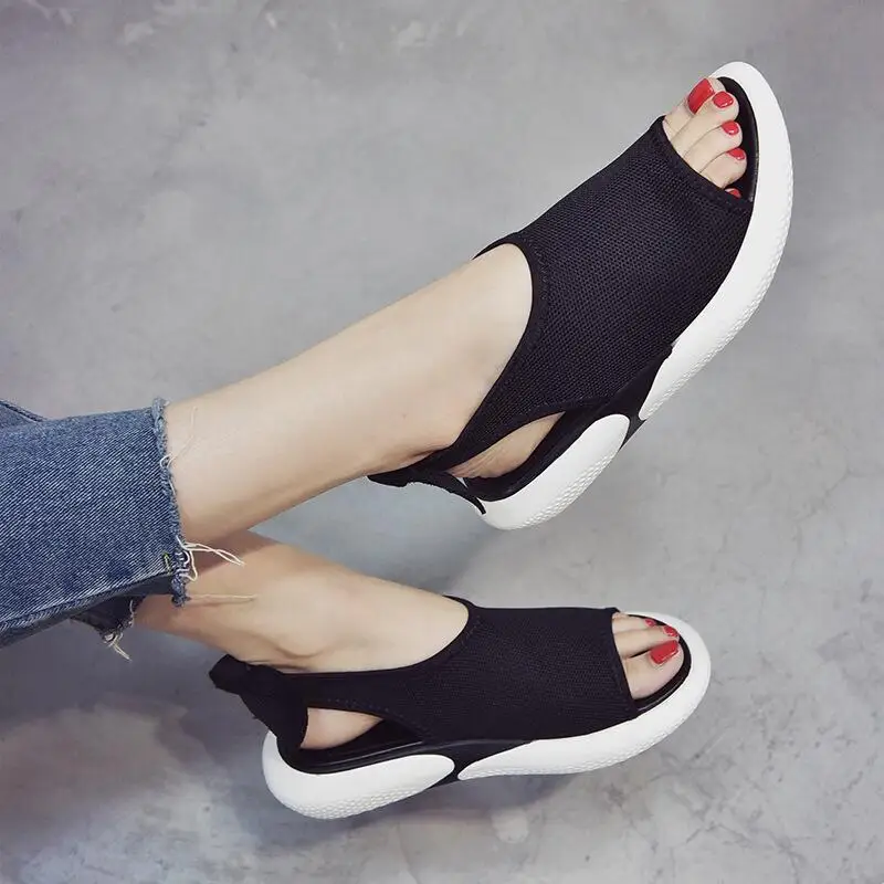 Сандалии женские сетчатые дышащие светильник повседневная обувь для отдыха