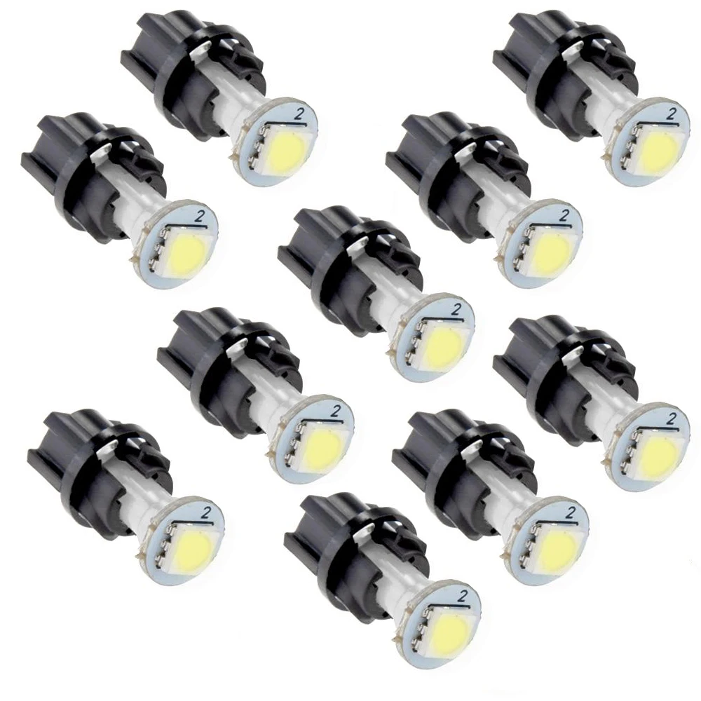 10 шт. Белый T5 SMD 5050 Автомобильный светодиодный светильник для приборной панели с