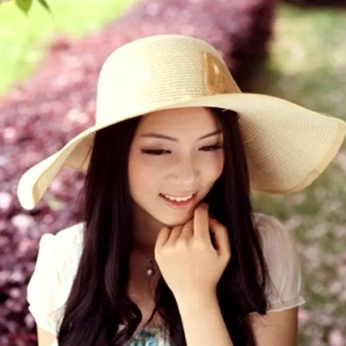 2016 Складной Лук Женщины Вс Соломенная Шляпка Широкий Большой Брим Floppy Лето