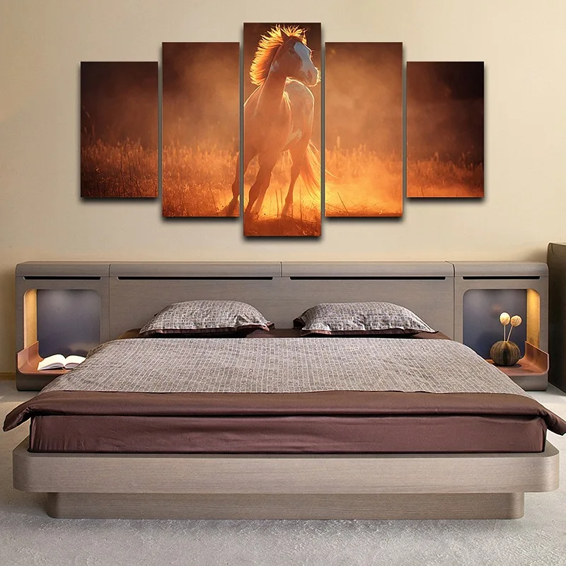 

Artistic Print Drawing on Canvas Framed Spray Oil Painting Decoration Printed Decor for home on wall art pictures Horse AE0095