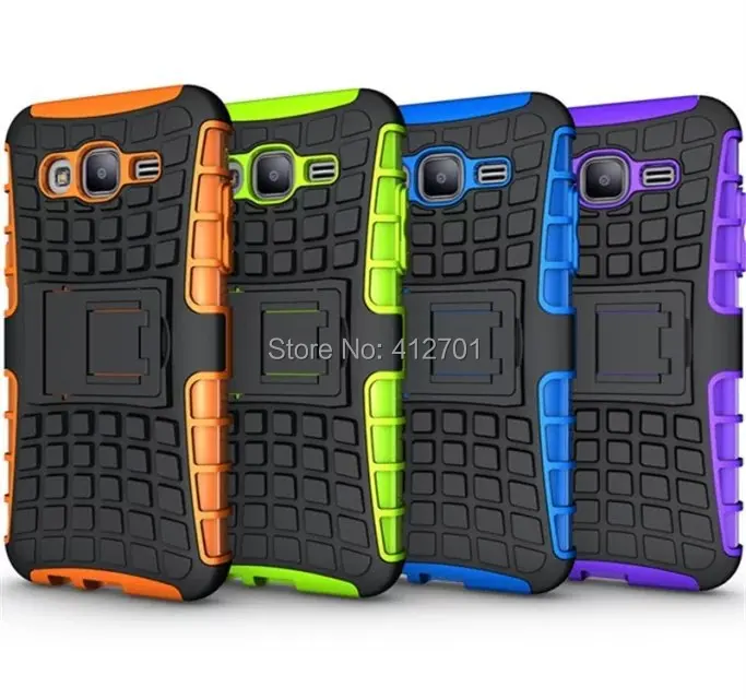 

10pcs/lot Free shipping 2 in 1 comb Armor Hybrid TPU+PC Hard Stand Heavy Case for Samsung J7 J700 J700F