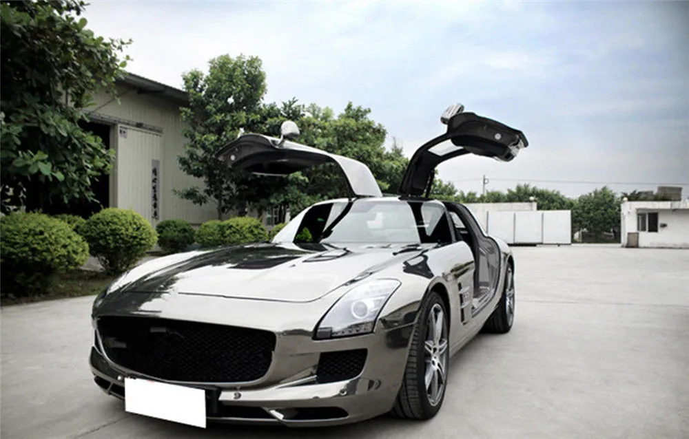 High Quality Stretchable Chrome Black Vinyl Wrap Sheet Roll For Car Wrapping Air Free Bubble 1.52m x 1m |