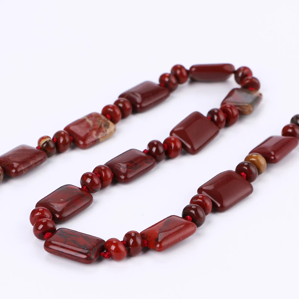 Yumten Red Jasper Power ожерелье квадратный натуральный камень кристалл женское ювелирное