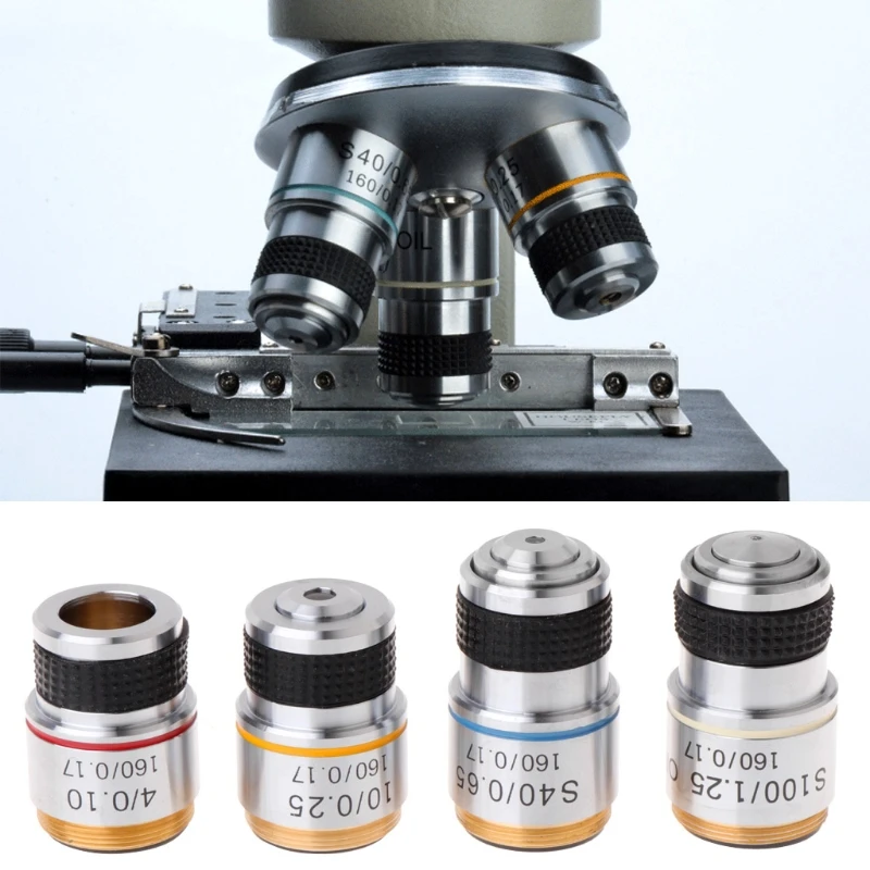 lente acromática 160/0.17 de los objetivos del microscopio biológico 100X 185 Microscopio biológico