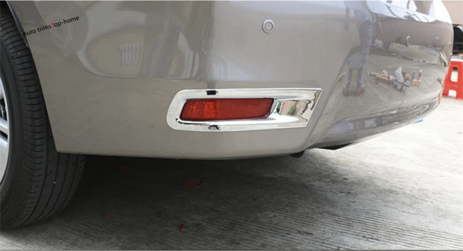 

Yimaautotrims Outside Rear Tail Fog Lamp Lights Frame Cover Trim 2 Pcs Chromium Styling Fit For Toyota Corolla 2017 2018 ABS