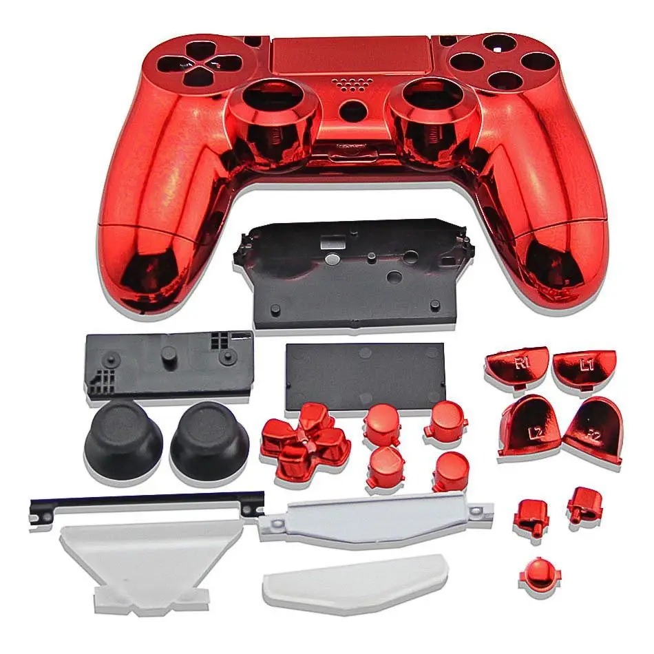 PS4 PS 4 контроллер геймпад полный комплект корпус хромированный красный Защитная