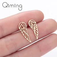 gold ear climber wings stud earrings women hollow fashion minimal ear climbers stainless steel minimalist earrings jewelry