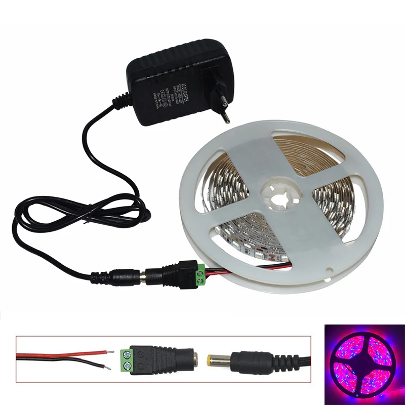 Светодиодная лента Водонепроницаемая RGB SMD5050 60 светодиодов/м лампа для роста