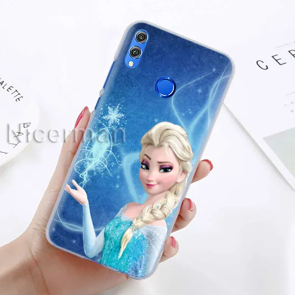 A-03 Чехол для телефона для Honor Y9 Y7 Y5 Y6 Y9 Honor 10 20 Lite 8X 8A играть прозрачную крышку панк Эльза тату принцесса Капа Coque - Цвет: A-03