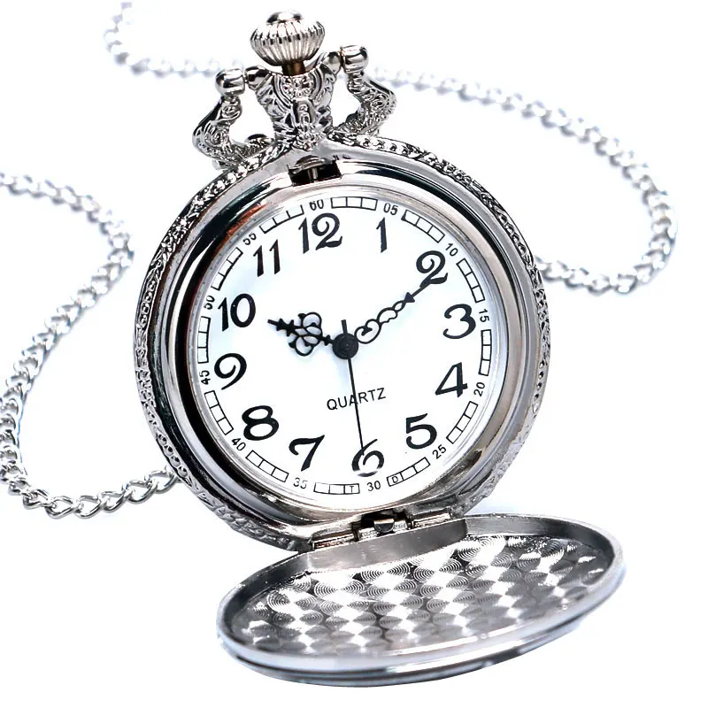 Vintage Silver Motorcycle Quartz Pocket Watch Pendant Necklace Watches Men Women Gift P455 | Наручные часы