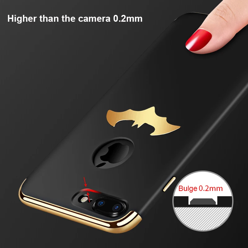 Роскошный чехол из поликарбоната для телефона iPhone X XS XR MAX 7 8 Plus Coque 3 в 1 360 Защитный