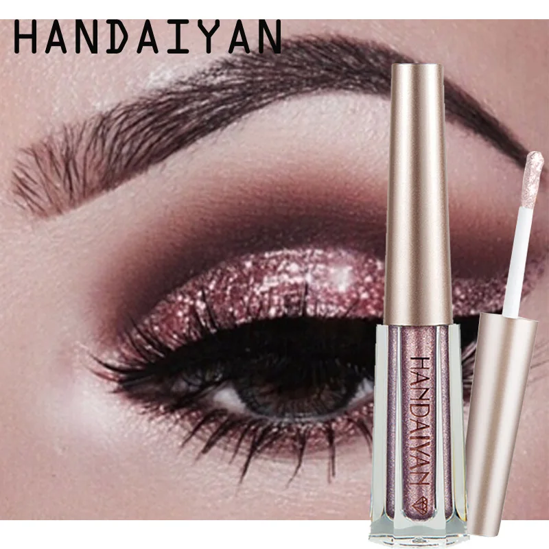 Бренд handaiyan Shimmer Eye Shadow Kit водонепроницаемый пигмент коричневый синий шоколад черный цвет Жидкий блеск Тени для век
