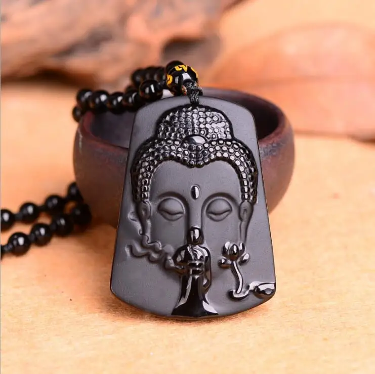 Drop Shipping Black Obsidian One Heart to the Buddha pendant Blessing Lucky pendants Jewelry | Украшения и аксессуары