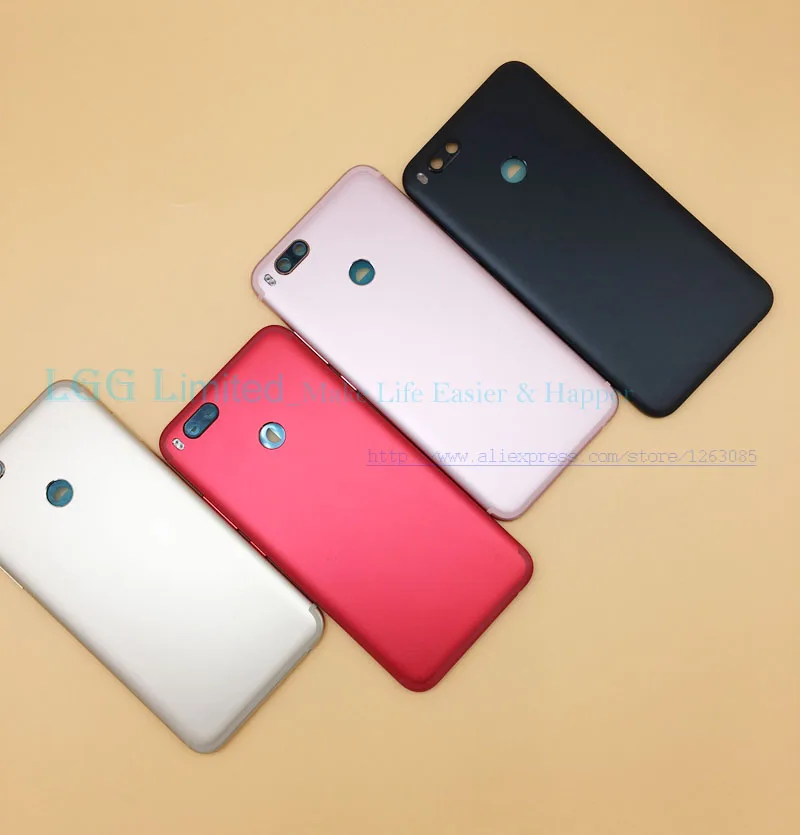 Задняя крышка батарейного отсека для Xiaomi mi 5X A1 задняя Крышка с кнопкой питания и