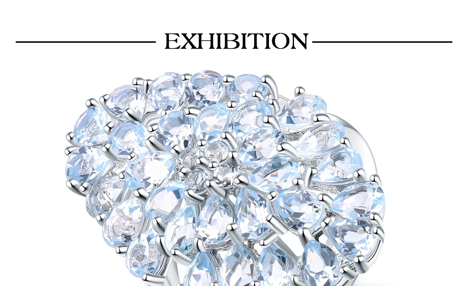 Hutang, 5.97ct, голубой топаз, женское кольцо, натуральный камень, 925 пробы, серебро, обручальные кольца, изящное элегантное ювелирное изделие для подарка
