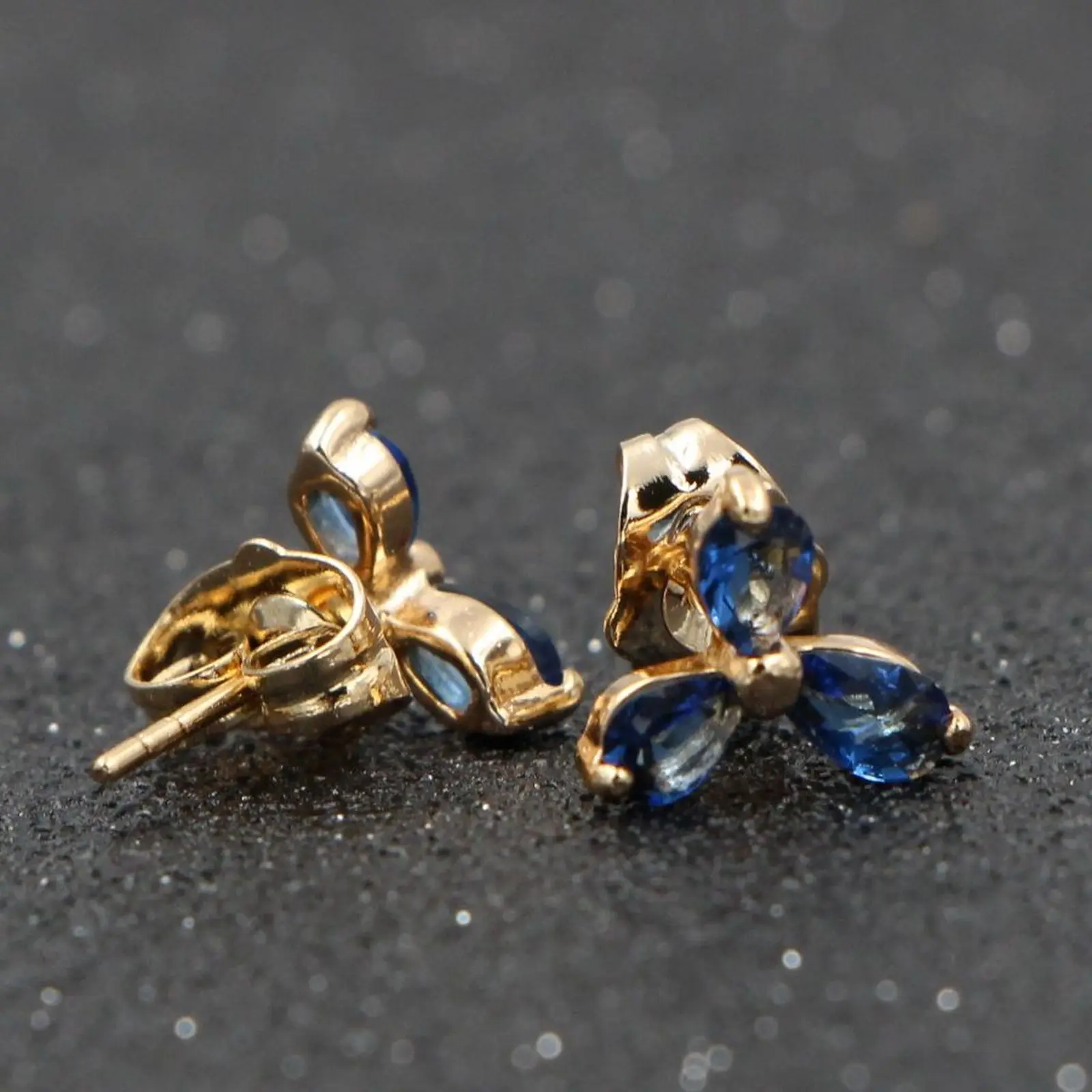 Женские серьги гвоздики HeeZen с фианитом из голубого камня модные ювелирные