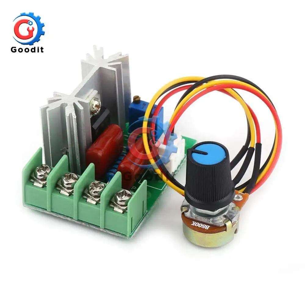 AC 50 V-220 V 2000W регулятор скорости двигателя высокая мощность SCR регулятор напряжения Диммеры Регулятор модуль с потенциометром 110V