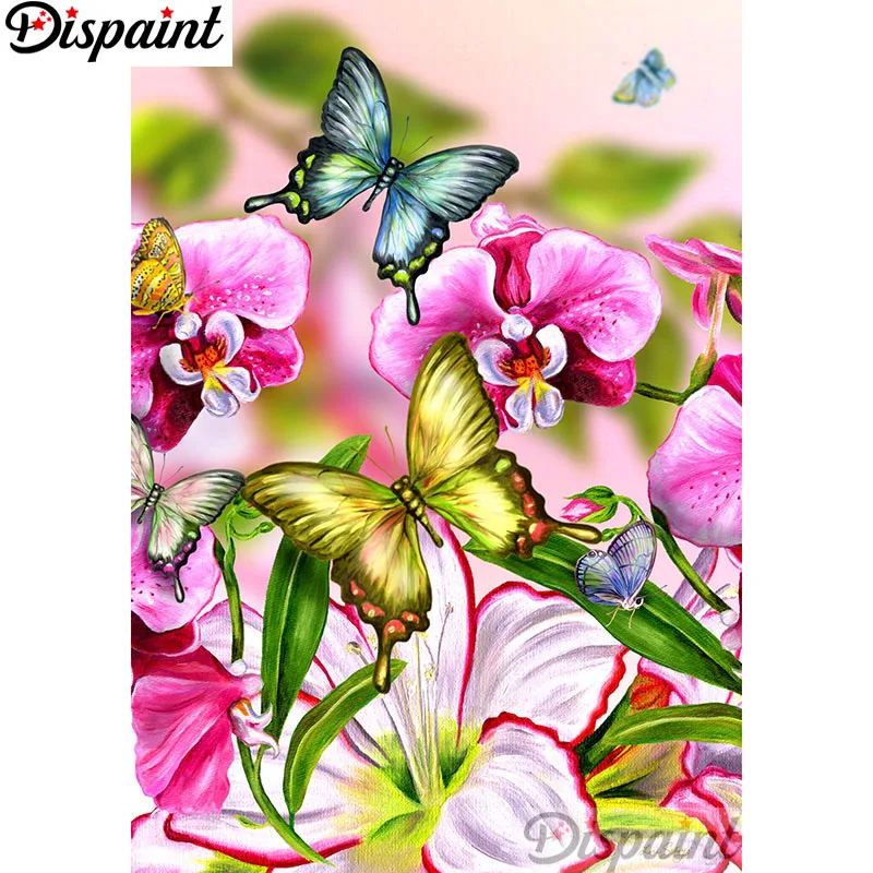 

Dispaint Full Square/Round Drill 5D DIY Diamond Painting "Flower butterfly" Embroidery Cross Stitch 3D Home Decor A11067