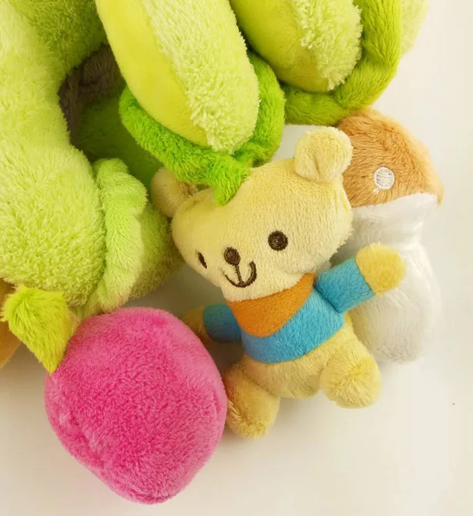 Популярная 45 см детская кроватка вращается зеленый плюшевый мишка кукла милый