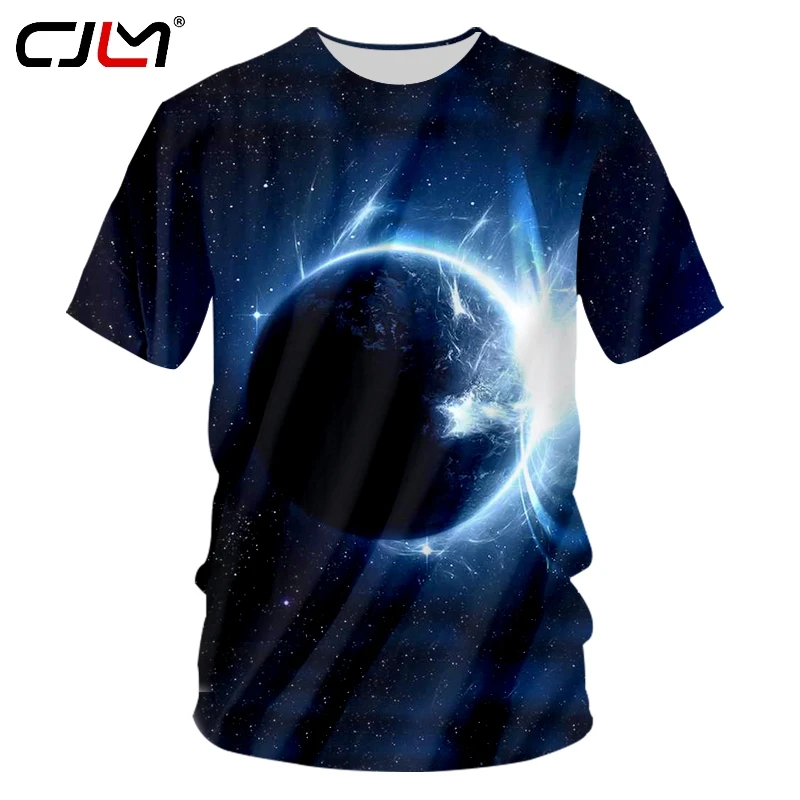 

Футболка CJLM мужская с круглым вырезом, лидер продаж, креативная индивидуальная рубашка с 3D принтом звездного неба, разбивания по земле