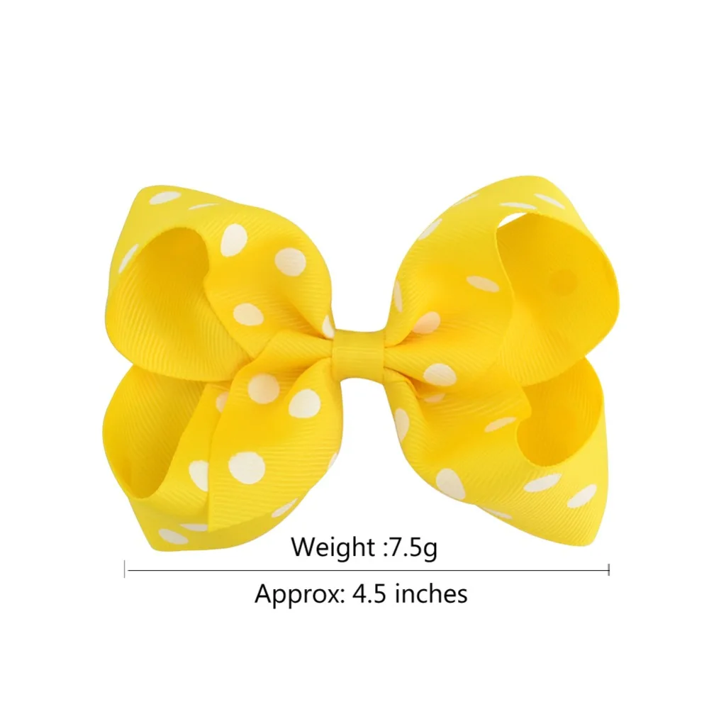 1 шт. 4 5 дюймов в горошек лента Grosgrain Hairbows Детские аксессуары для волос с зажимом