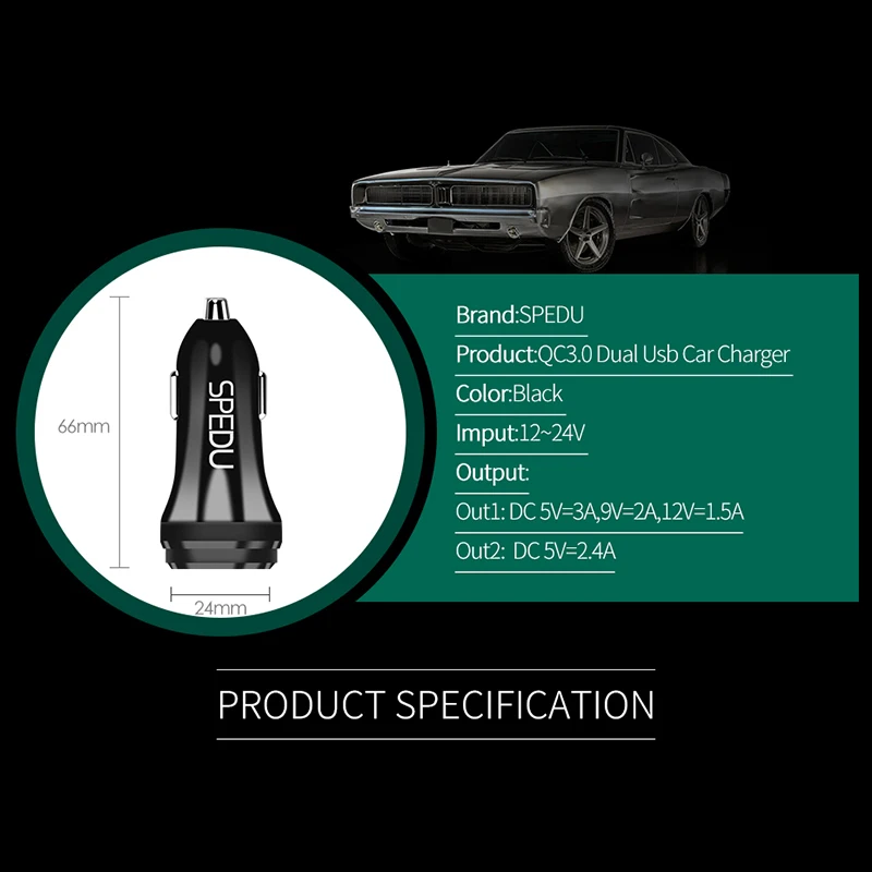 Магнитное автомобильное зарядное устройство для быстрой зарядки SPEDU quick charge 3 0 micro