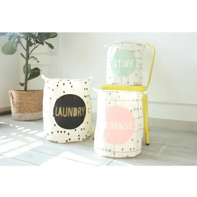 New Simple Design Laundry Hamper Bag Clothes Storage Baskets Home Barrel Bags Kids Toy Basket AU640 | Дом и сад
