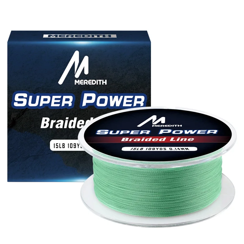 Green Бренд MEREDITH, 100 м, ПЭ плетеная леска, 4 нити, 10, 12, 15, 20, 25, 30, 40 фунтов, многофиламентная леска - Цвет: Green