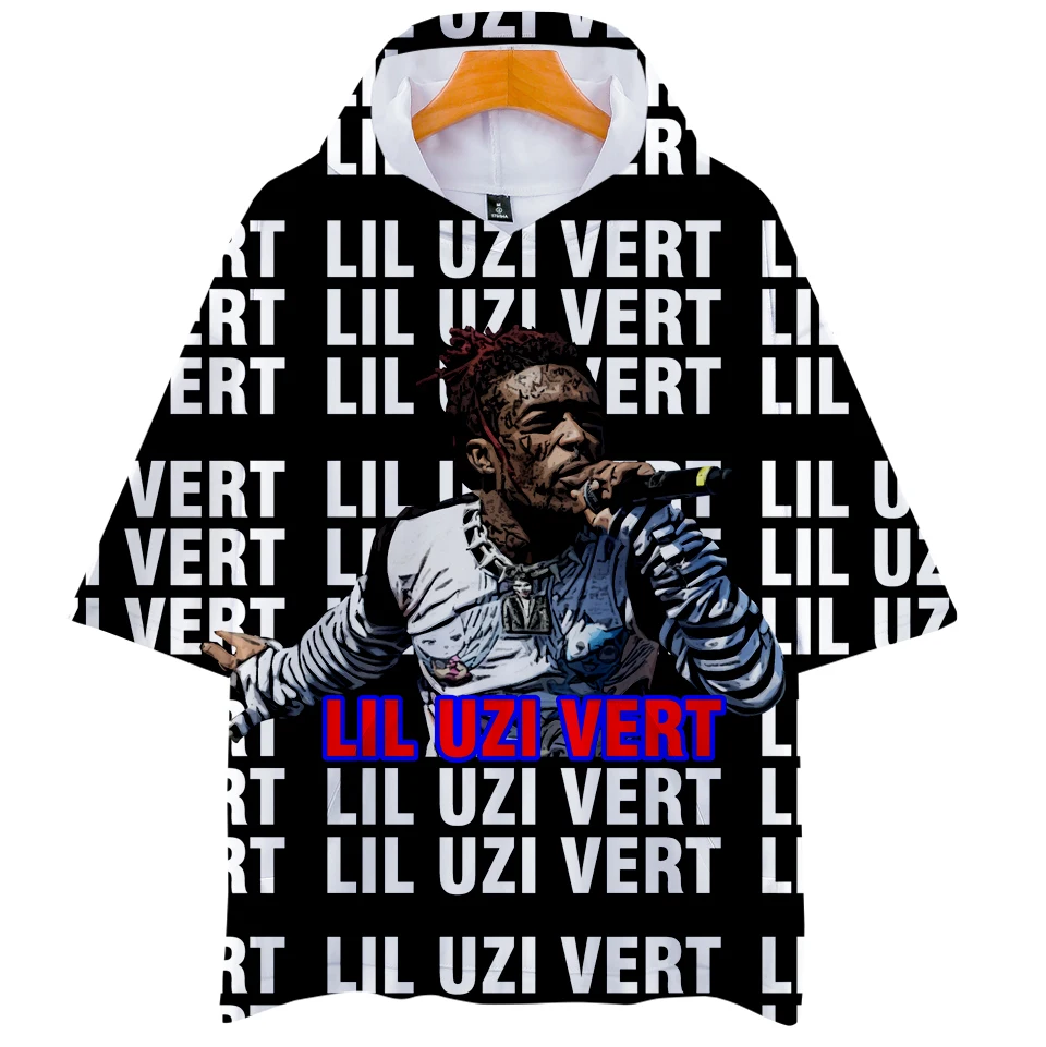 Толстовка LIL UZI VERT с коротким рукавом для мужчин и женщин свитшот 3D принтом черепа