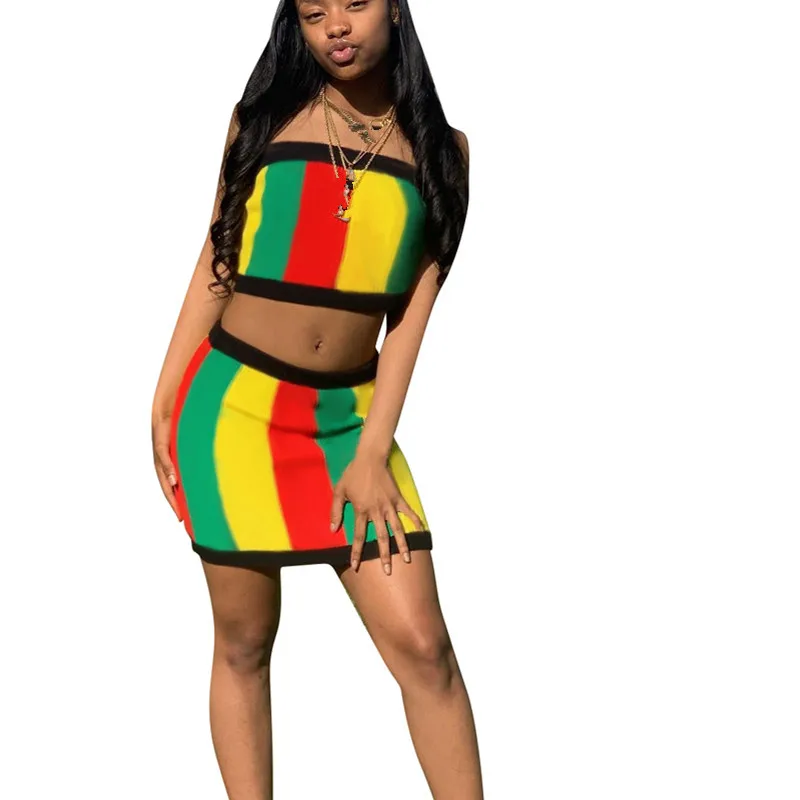 Plus Size Xxl Two Piece Set 2Pcs Outfits Women Slash Neck Crop Tops And Mini Skirts 2 Pieces Short Summer Matching Sets | Женская одежда