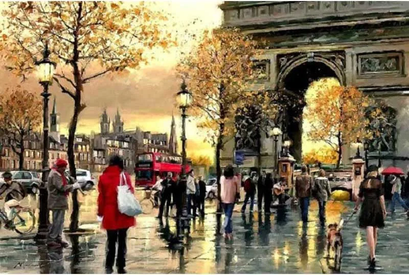 Diamond mosaic Paste Crafts Crystal embroidery Oil painting scenery street diy 5d Cross stitch canvas | Дом и сад