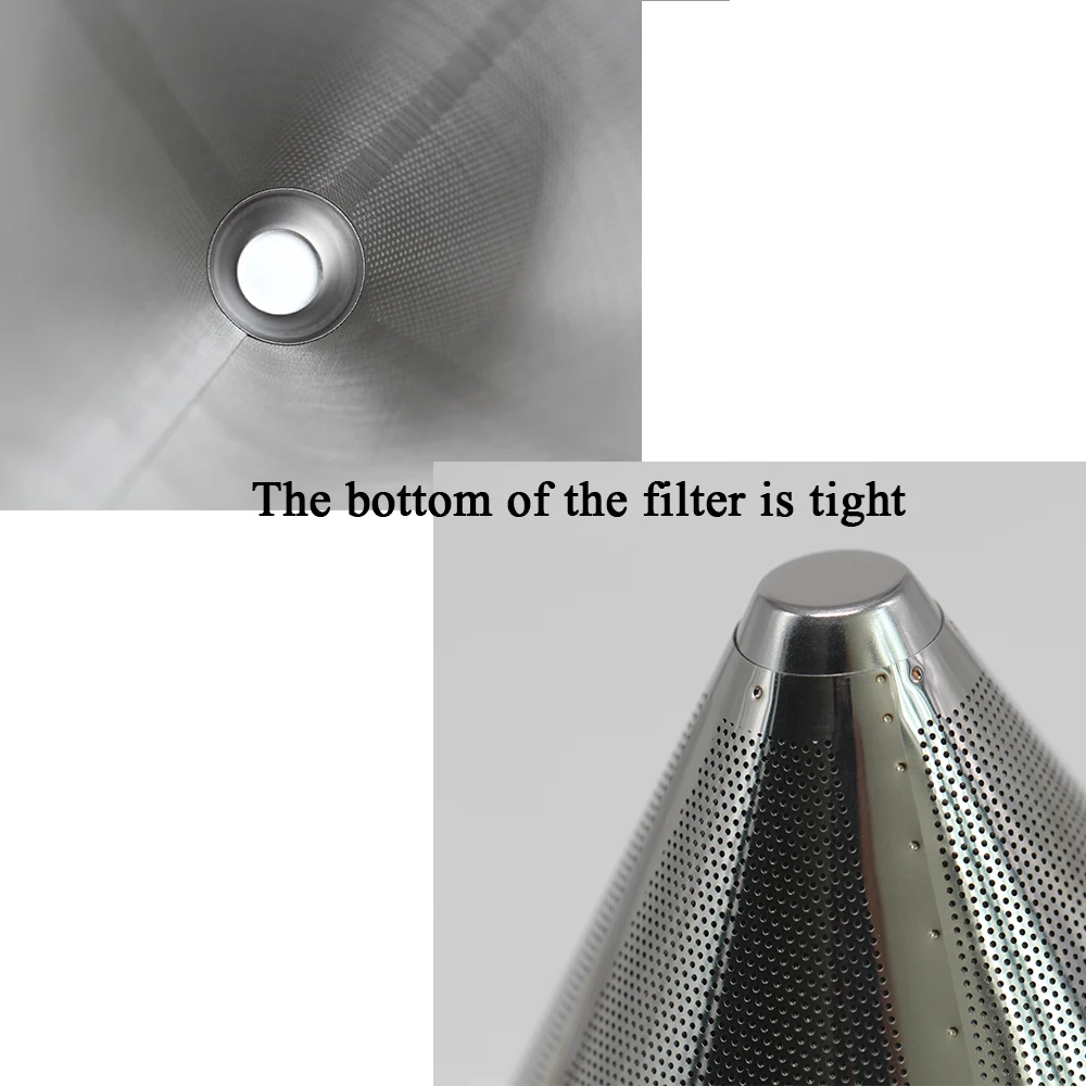 Reusable Coffee Filter Stainless Steel Double Layer Mesh Basket Brewing Coffee Holder Cone Funnel Dripper Coffee Making Tools