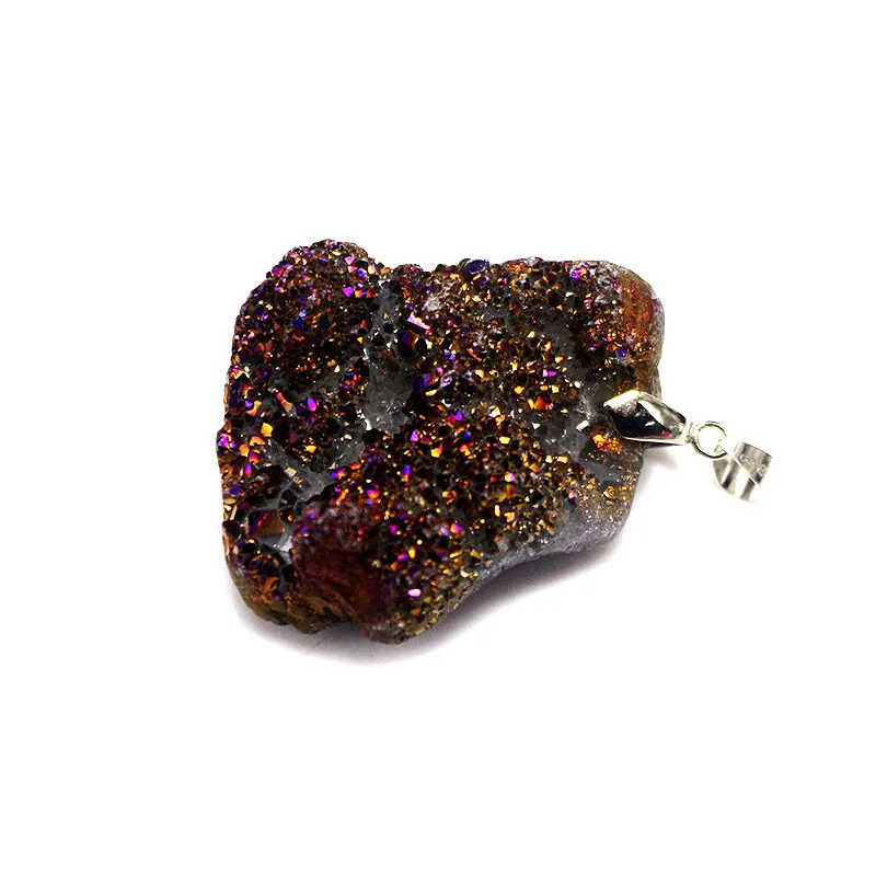 Горячая продажа Радужный кристалл геоде druzy натуральный камень кулон уникальный