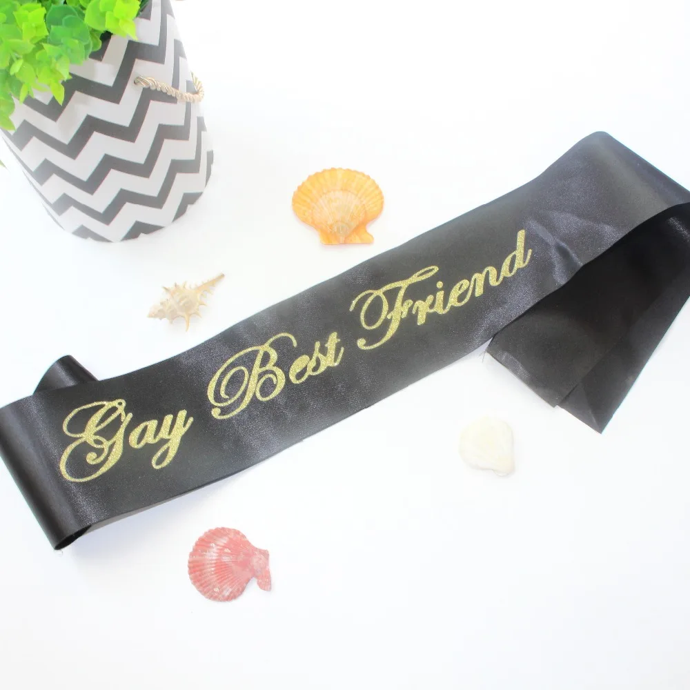Gay best friend Letter Wedding Bridal Shoulder Straps Team Favor Etiquette Sash Events Supplies | Дом и сад