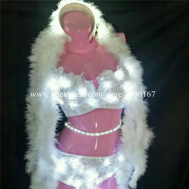 New Design Led Sexy Girl Women Bra Shorts Dress Clothes Show Stage Performance Bikini Dance Suit | Дом и сад
