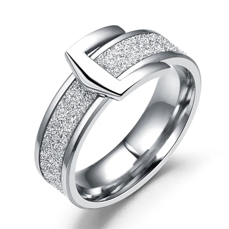 

Pinksee 1PC Luxury Personality Dazzling Micro-inlaid Belt-shaped Finger Ring for Women Stainless Steel anillos 6 7 8 9 10 11mm