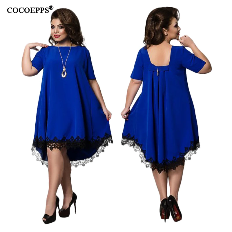 COCOEPPS 2019 6XL большой Размеры женские кружевные платья элегантные большого размера