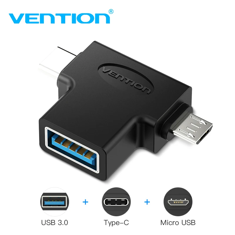 

Vention Type C USB Adapter USB 3.0 OTG Adapter Cable 2 in 1 Micro USB OTG Converter for Xiaomi One Plus Nexus 6P All in one new