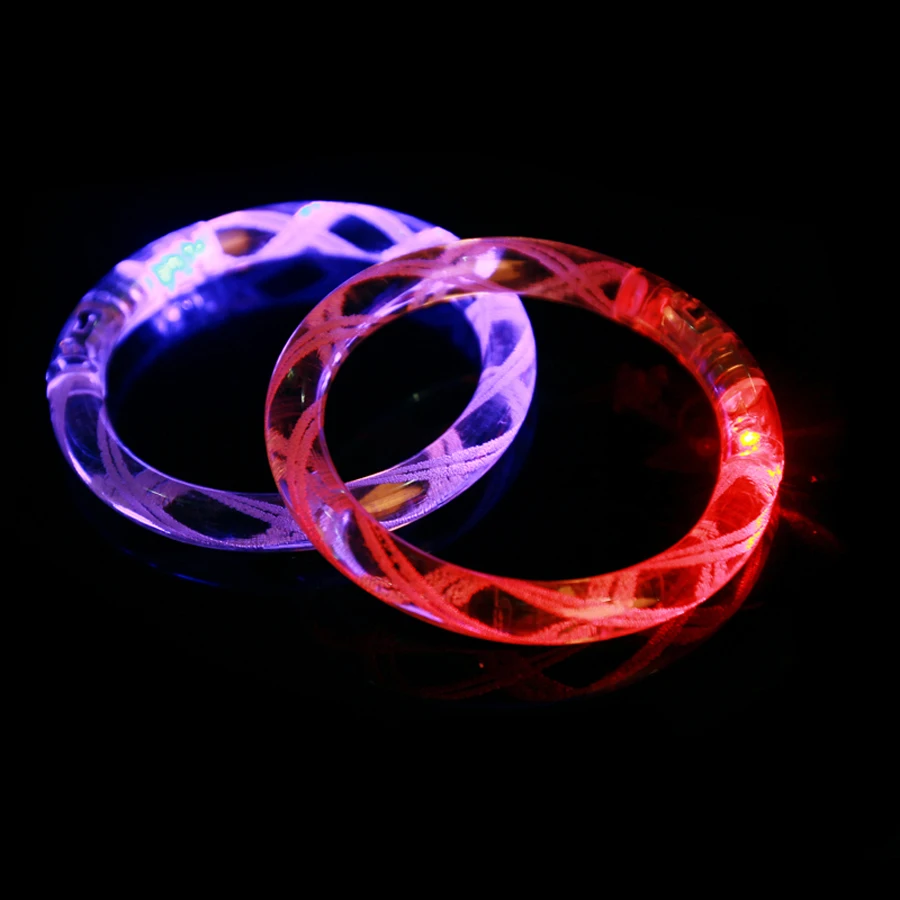 

50 Pcs/lot Multicolor LED Flashing bracelet Light Up Acrylic Bangle for Party Bar Halloween,Chiristmas, Hot Dance Gift 2016 New