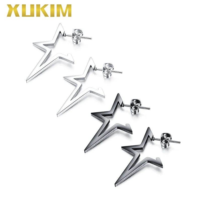 WEO319 b Xukim ювелирные изделия Хип Хоп унисекс серьги для женщин и мужчин звезда