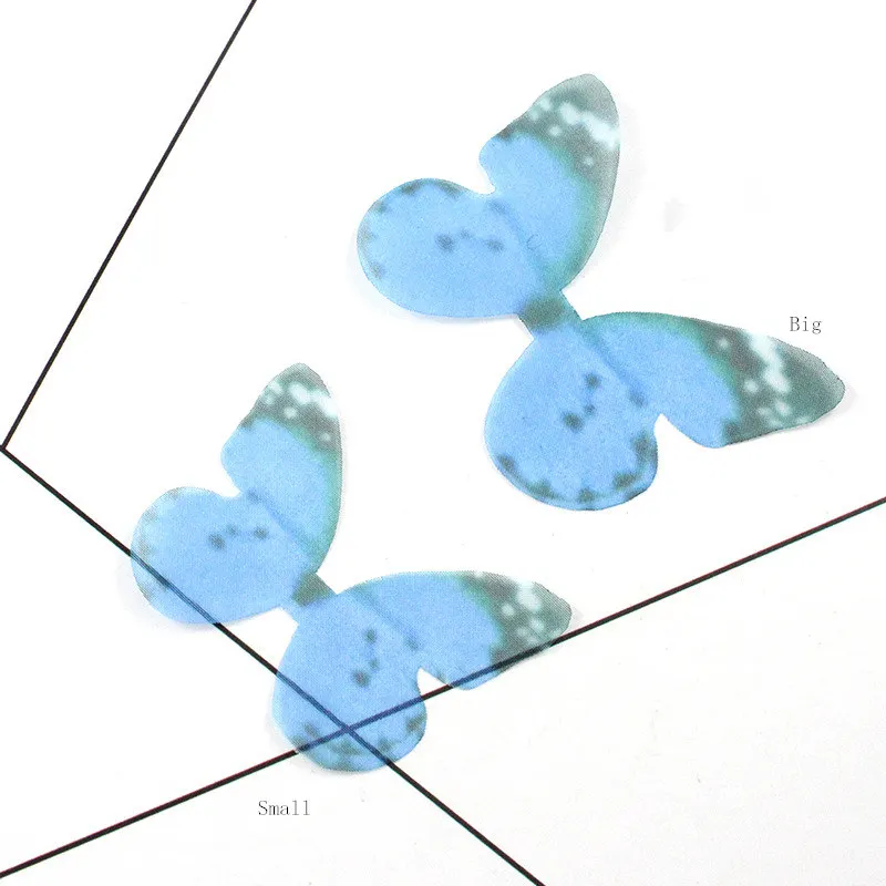 20PC Mini Chiffon Tulle Butterfly Decorative Accessories Adult Making Diy Earring Necklace Arts Crafts Garment Sewing Material - Цвет: 23 Lake blue Small