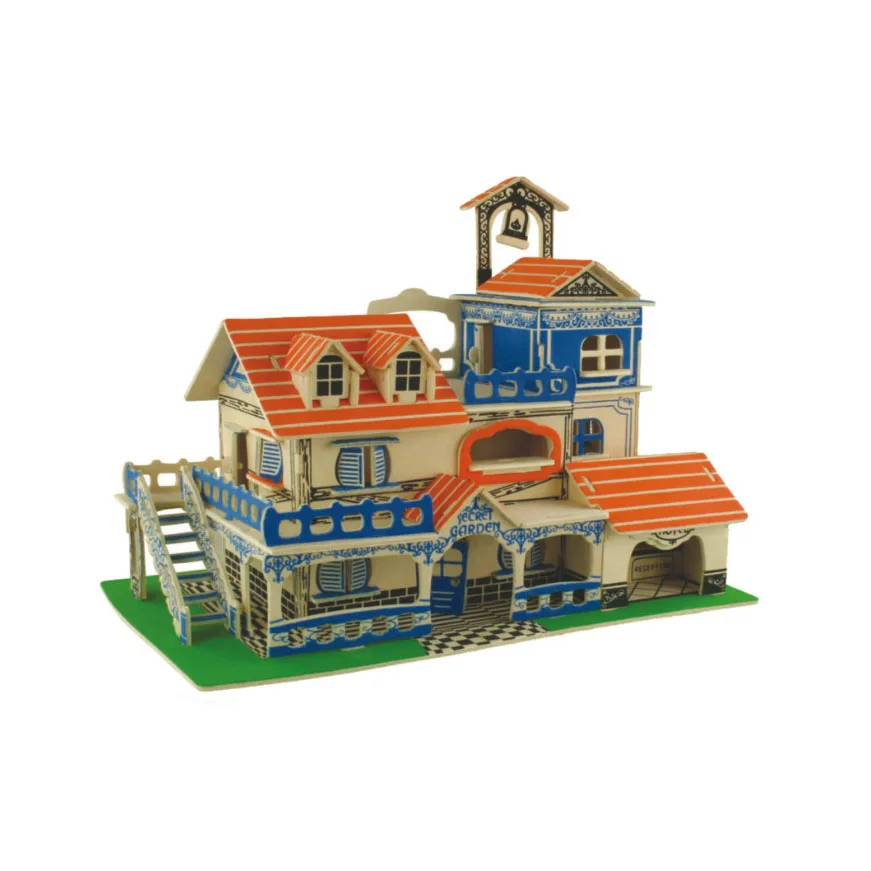 Chanycore Детские Обучающие деревянные игрушки 3D пазл для строительства дома виллы