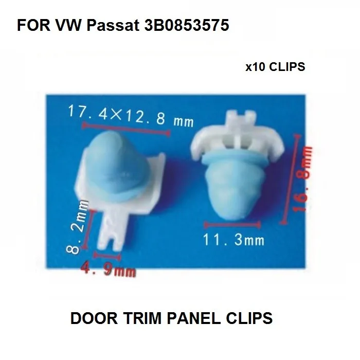 

X10 шт. нейлоновый зажим боковой белый литой VW Passat 3B0853575 Новый Бесплатная доставка