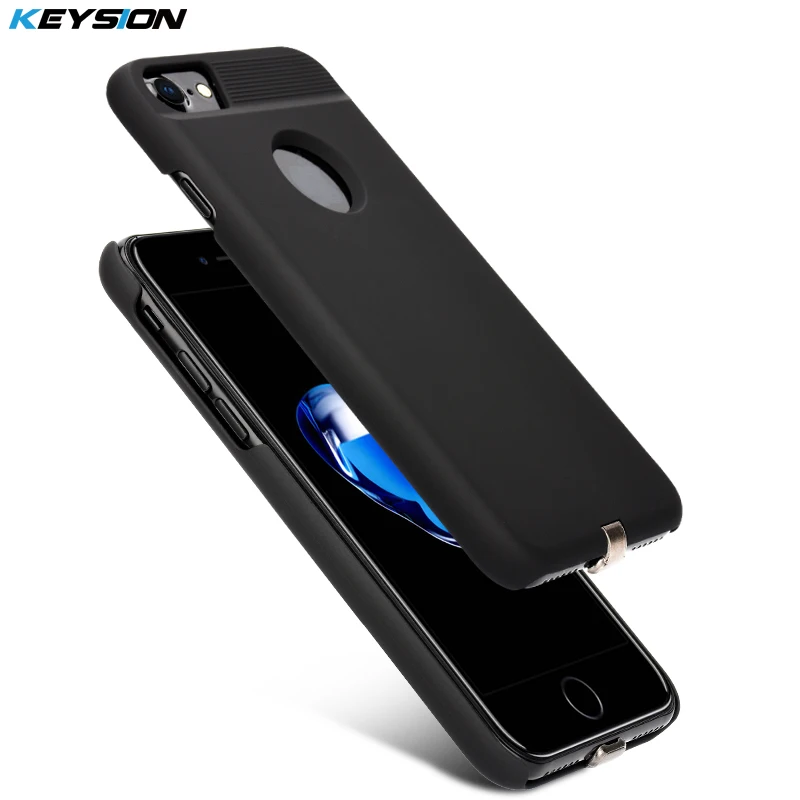 Black KEYSION Беспроводное зарядное устройство приемник чехол для iPhone 7 7 Plus 6 6s Plus QI качество PC матовый зарядная задняя крышка для iPhone7 - Цвет: Black