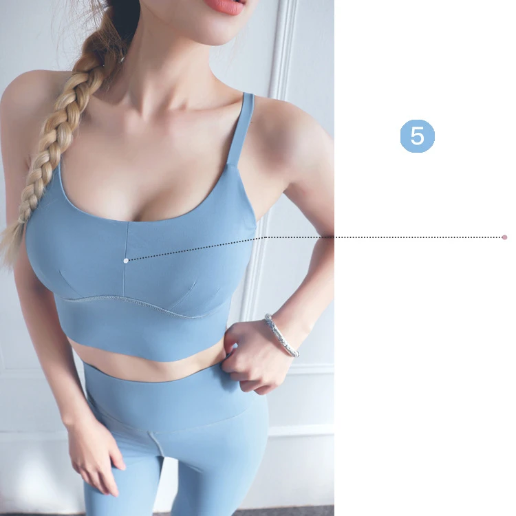 Women's Seamless Beauty Back Yoga Sports Bra Back Link Shockproof Gathering Fitness Yoga Sports Bra GYM Sport Top GYM Yoga Top