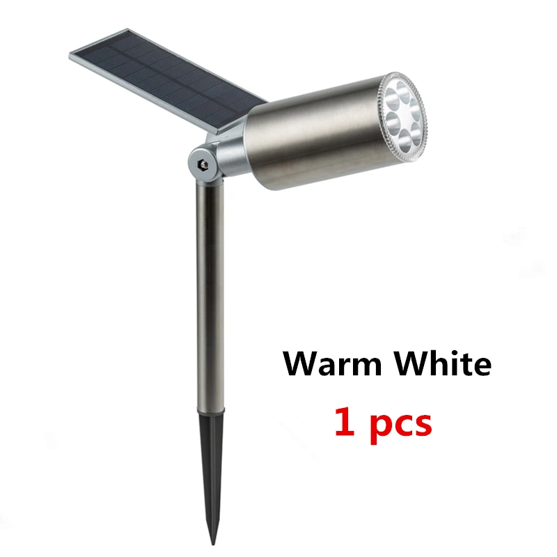 1 pcs warm White Ландшафтные точечные светильники на солнечных батареях водонепроницаемые уличные солнечные лампы беспроводной датчик света Sunpower лампа для Садовая Дорога Путь - Испускаемый цвет: 1 pcs warm White