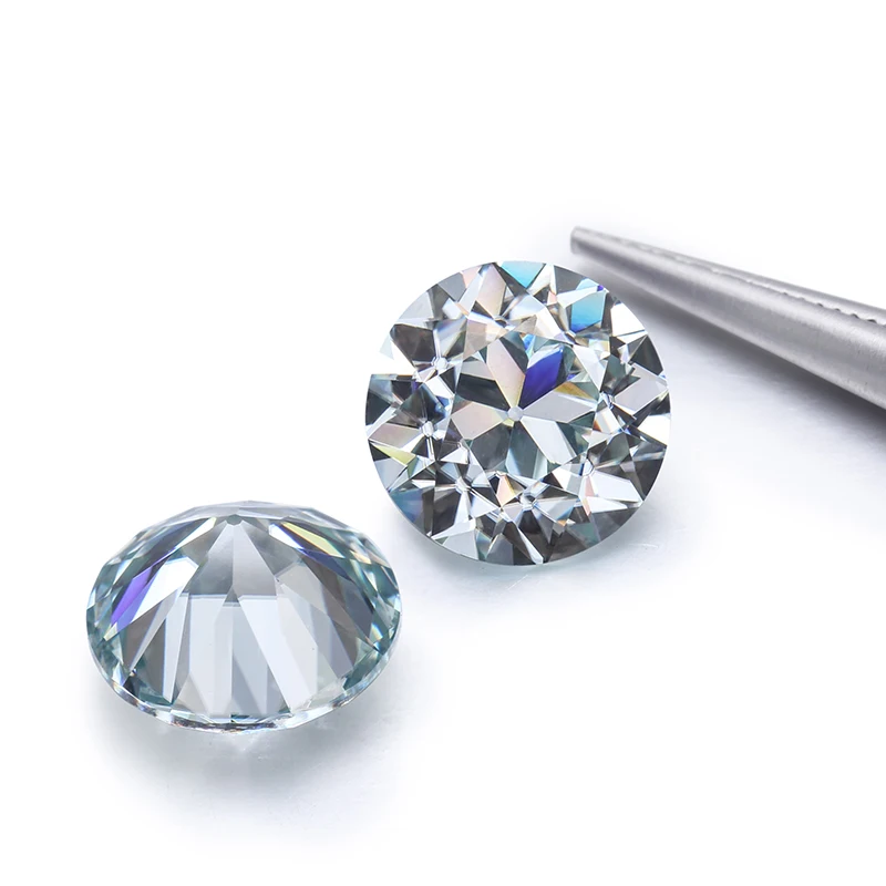 

Sky blue 8mm old European cut test poostive engagement jewelry moissanites