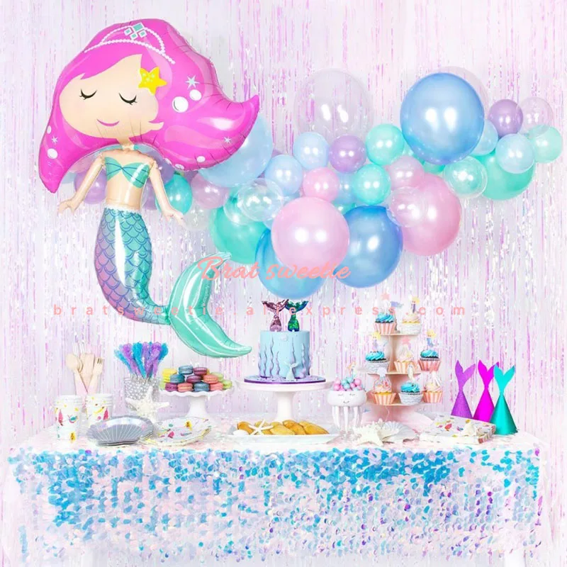 Воздушные шары для вечеринки в стиле Русалочки фольга лето под морем с днем