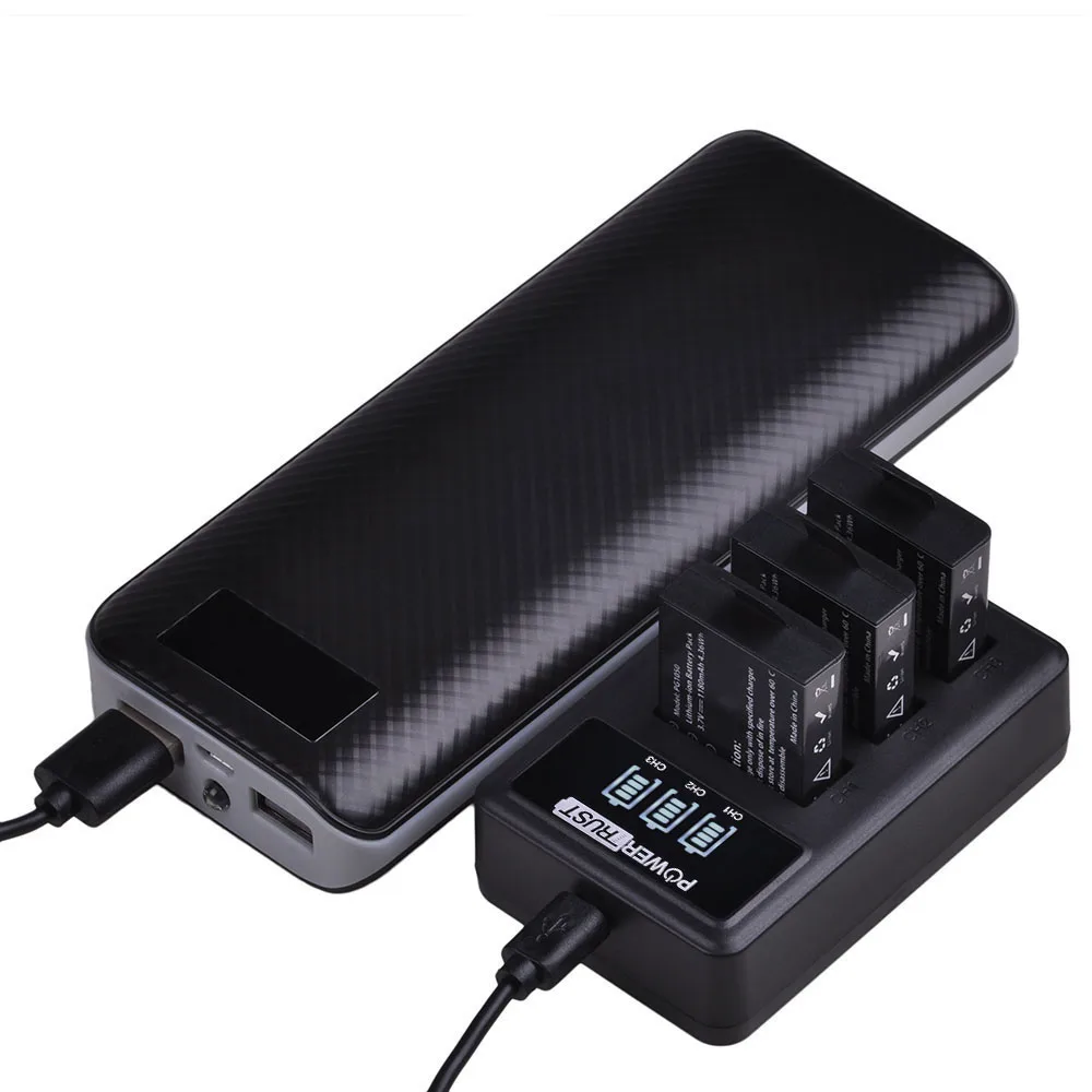 4 шт. 1180 мА/ч, PG1050 Батарея+ светодиодный 3 слота USB Зарядное устройство для спортивной экшн-камеры SJCAM SJ4000 M10 SJ5000 SJ5000X для eken H9 H9R H8R H8 GIT PG900